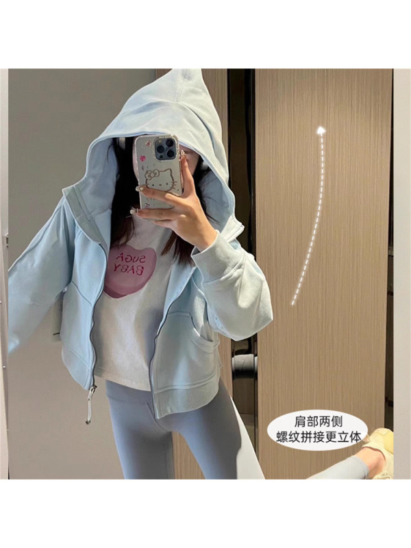 连帽卫衣外套女2025新款春秋款宽松休闲百搭薄款开衫拉链运动上衣|undefined