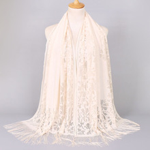 Fashion Pure Color Breathable Spring Women Lace Scarf Lady's
