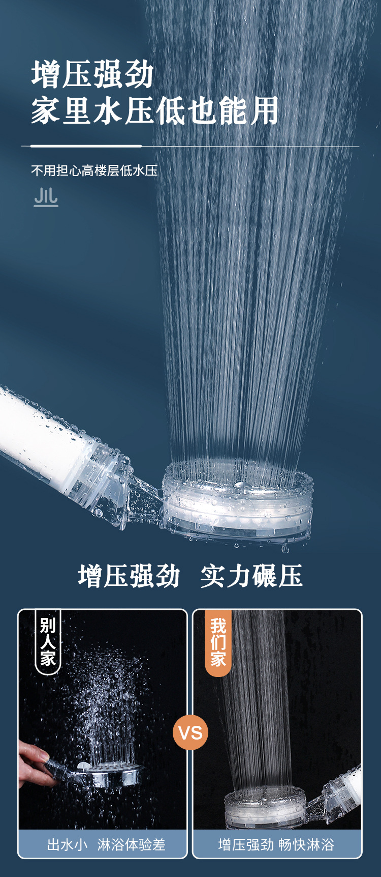 Wholesale of household vitamin C aromatherapy showerhead sets with pressurized shower heads, chlorine removal, water purification and filtration for bathing Item Picture