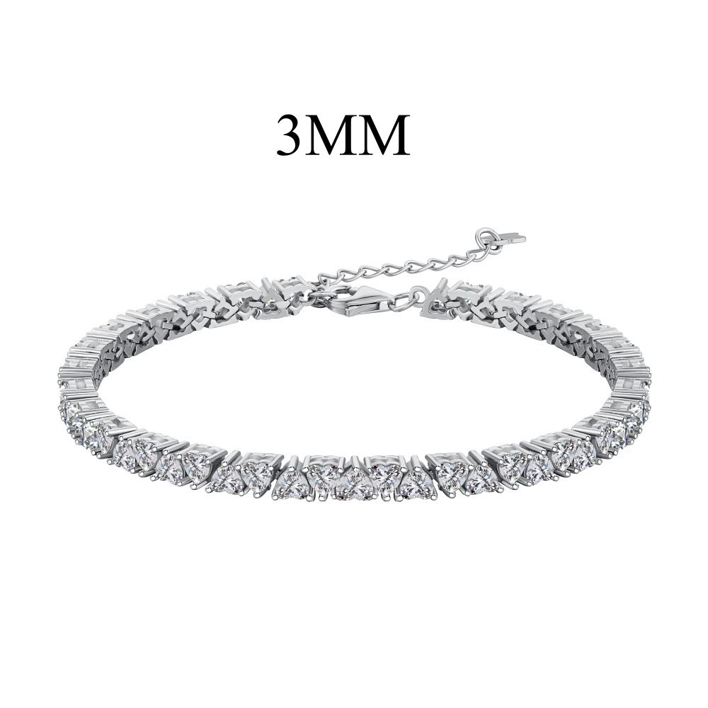 Теннис zirconium, модный браслет, универсальные украшения, аксессуар, (跨境贸易), образец серебро 925, европейский стиль, легкая роскошь