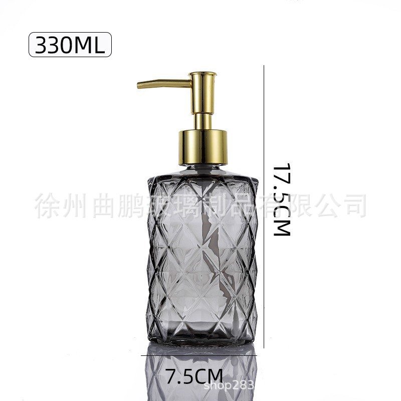 재 + 금색 펌프 헤드, 투명