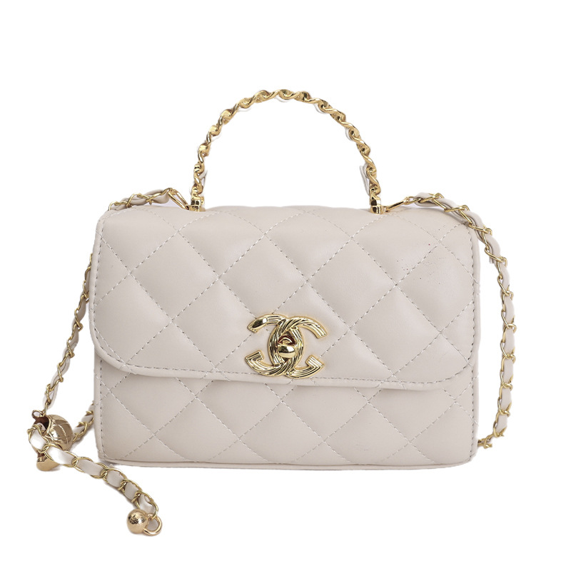 Bolso de mano de fragancia transfronteriza, moda de personalidad, bolso de hombro pequeño, bolso de cadena de rejilla inclinada de lujo ligero