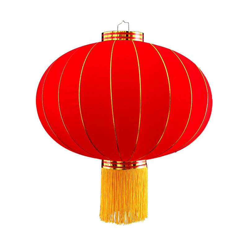 大红植绒灯笼元旦新年喜庆装饰乔迁阳台门口户外全红手工led