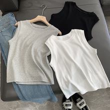 韩国跟单R*S品质2025春夏款现货极简气质显瘦无袖套头背心上衣女