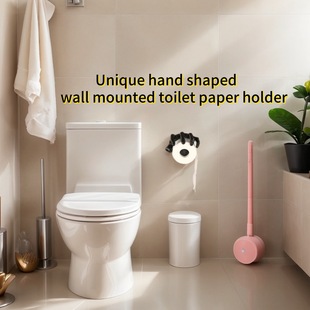 Cross-border new black/white toilet paper bracket without drilling, self-adhesive (with nano glue)