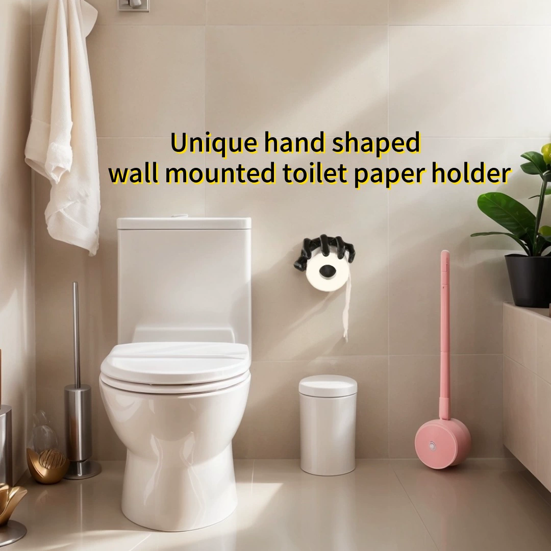 Трансграничный новый черный/белый держатель для туалетной бумаги не требует сверления, самоклеящихся (с нано-клеем)