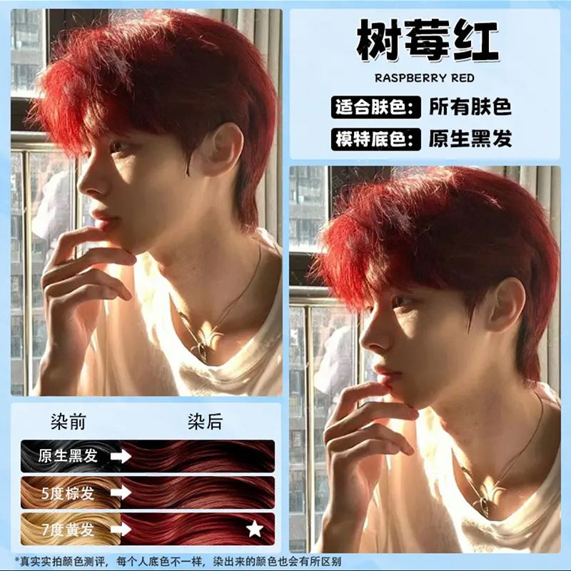 라즈베리 레드 (상자-) 단색 머리 필름을 보내-표백 및 직접 염색 없음