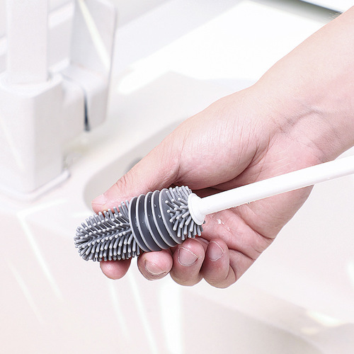 Cup washing brush long handle silicone household no dead ends special cleaning brush bottle breaking machine decontamination artifact cup brush