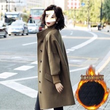 毛呢外套女中长款2025新款秋冬韩版洋气减龄时尚宽松显瘦呢子大衣