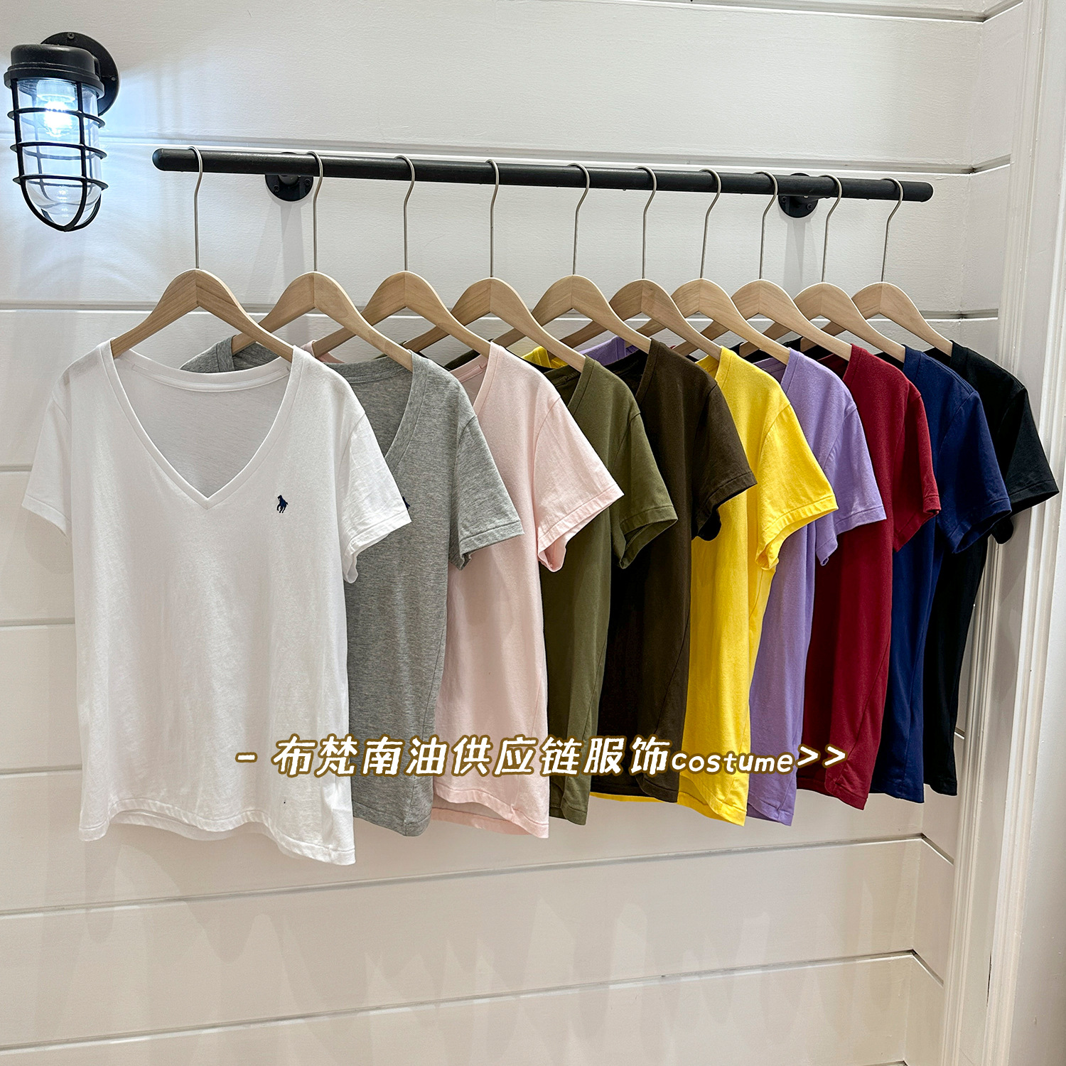 High Version Rl Laff Multi-Color Pony Logo Embroidered V Neck Short-Sleeved T-Shirt for Women 25 Summer New Pure Cotton Versatile Top