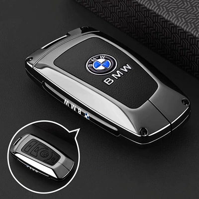 Car key bag, Bmw 3 Series Key Cover - type-b-key-black-leather-single-shell