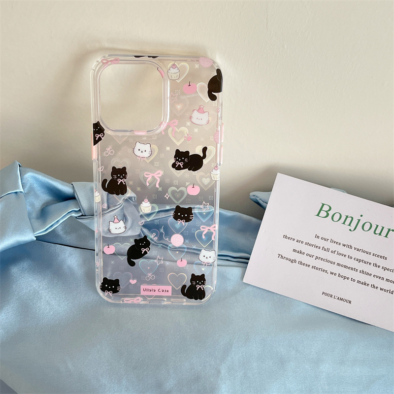 Pastel de amor láser único pequeño gato negro cy