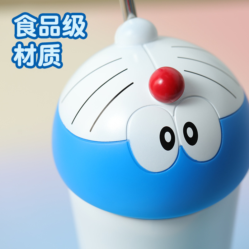2025年新作 大容量 304ステンレス製 かわいくて見栄えの良い ドラえもん くしゃくしゃ口 保温ストロー アイスバーカップ|undefined