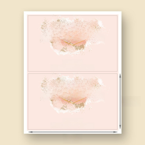 50 Pink Rectangular Self-Adhesive Labels in a Sealed Gift Box for Copperplate Paper Packaging Supplies