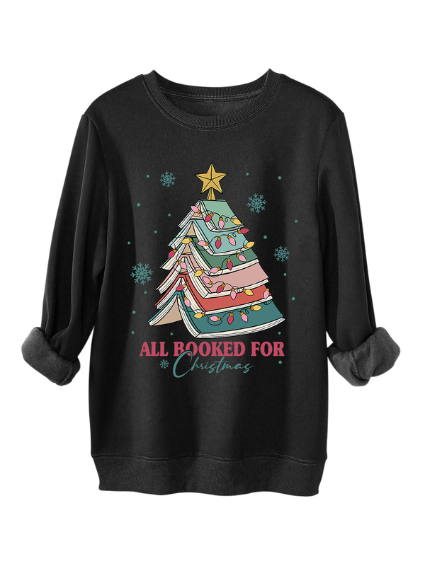 亚马逊ebay独立站加厚保暖女士时尚all booked for christmas卫衣|undefined