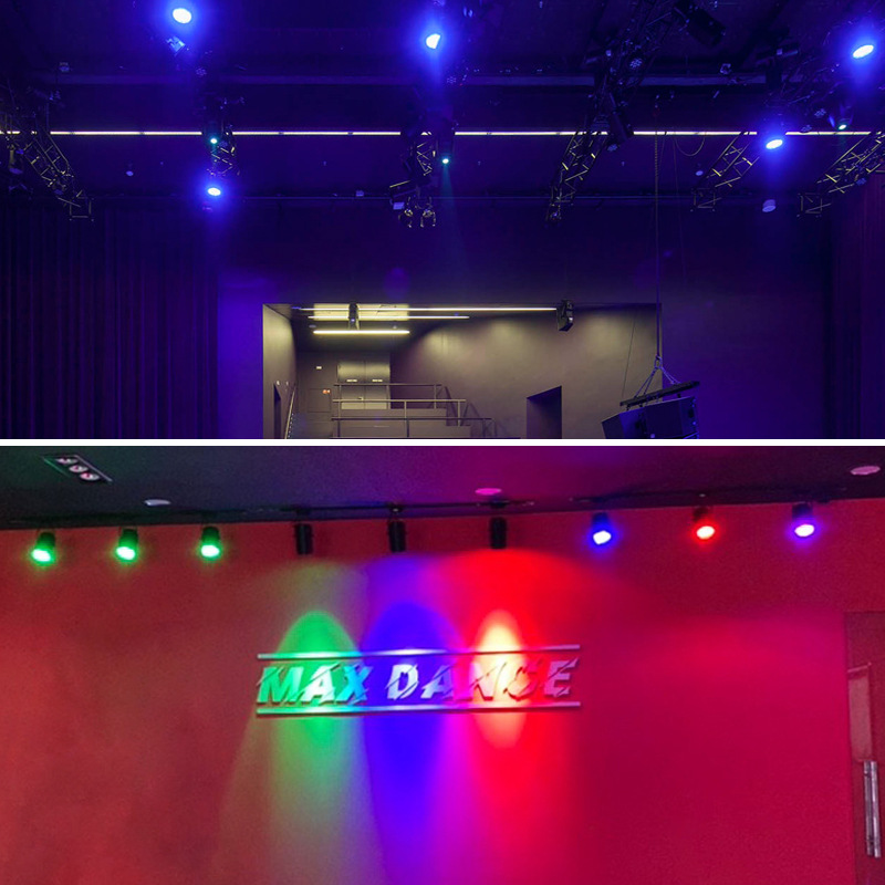 Colored spot LED track light for dance room automatic color-changing bar KTV gym ambiance light RGB COB lamp