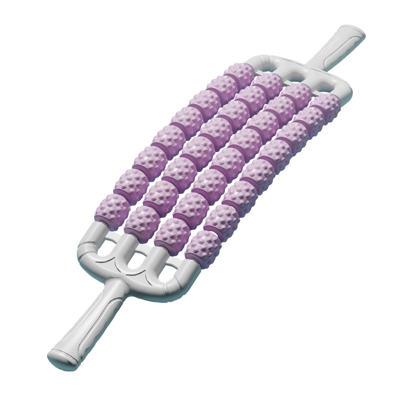 [upgraded bold four rows bendable] 32-bead purple massage stick