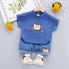Summer children's cartoon set for boys for early age, sleeves, with short sleeve