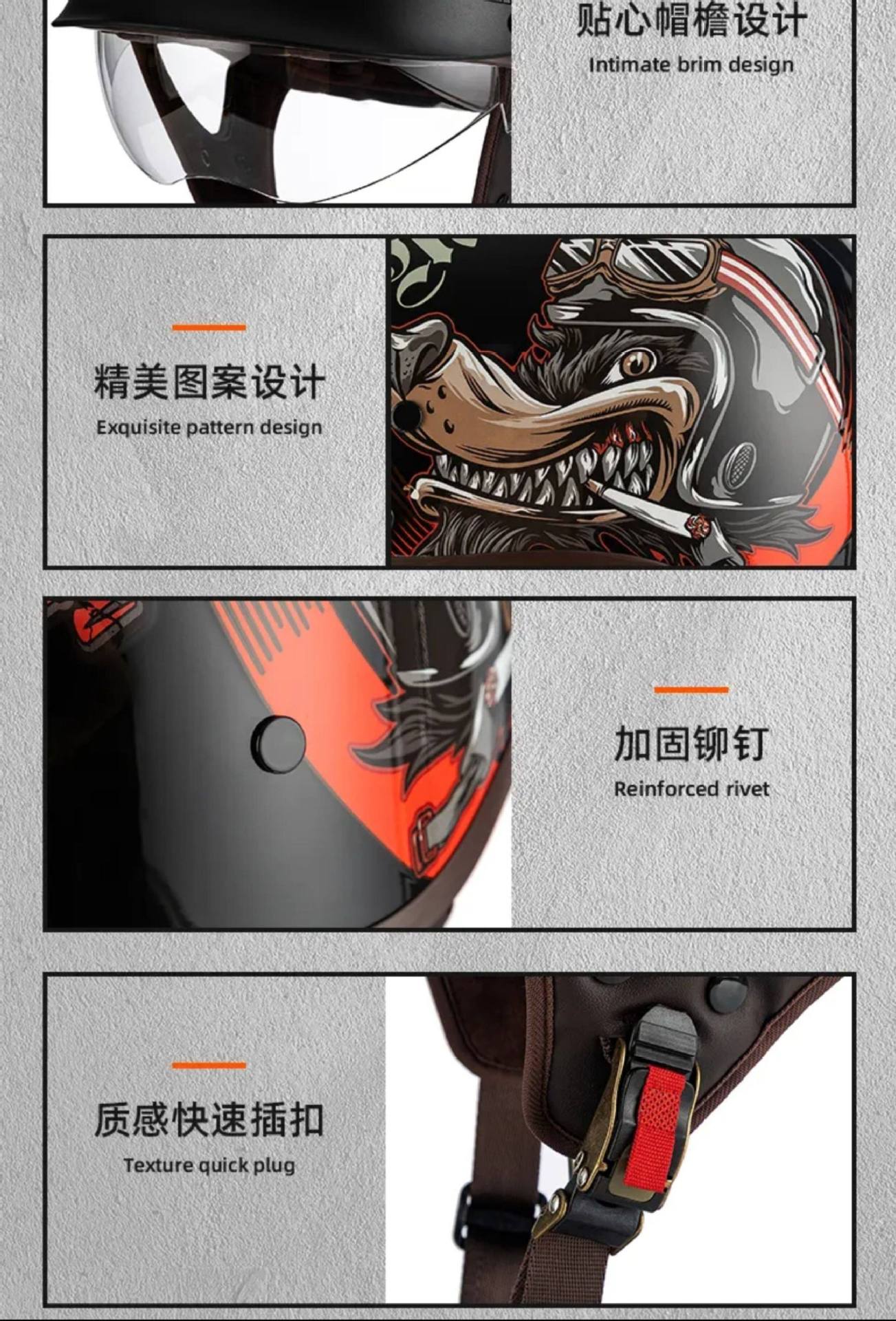 Hot-Selling Foreign Trade 3C Motorcycle Helmets, Summer Retro Cruiser Half Helmets, Electric Scooter Helmets, Wholesale