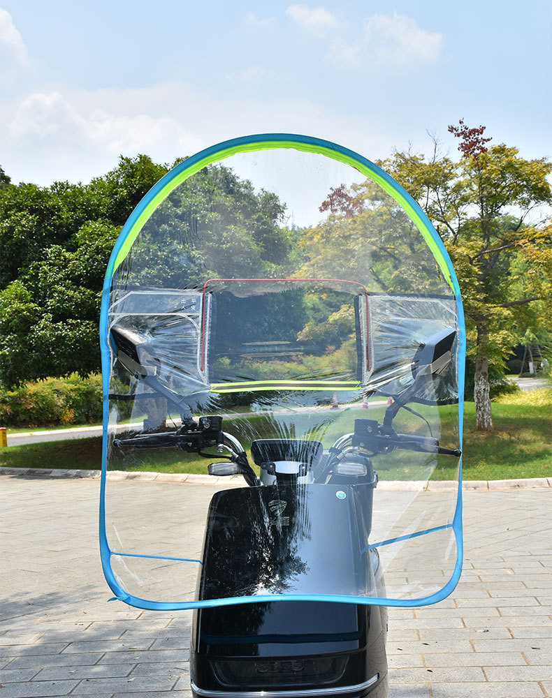 Zippered Electric Motorcycle Windscreen, Transparent Cold-Proof, Rain-Proof, Windproof Cover, Widened and Thickened Rain Shield for Electric Scooters