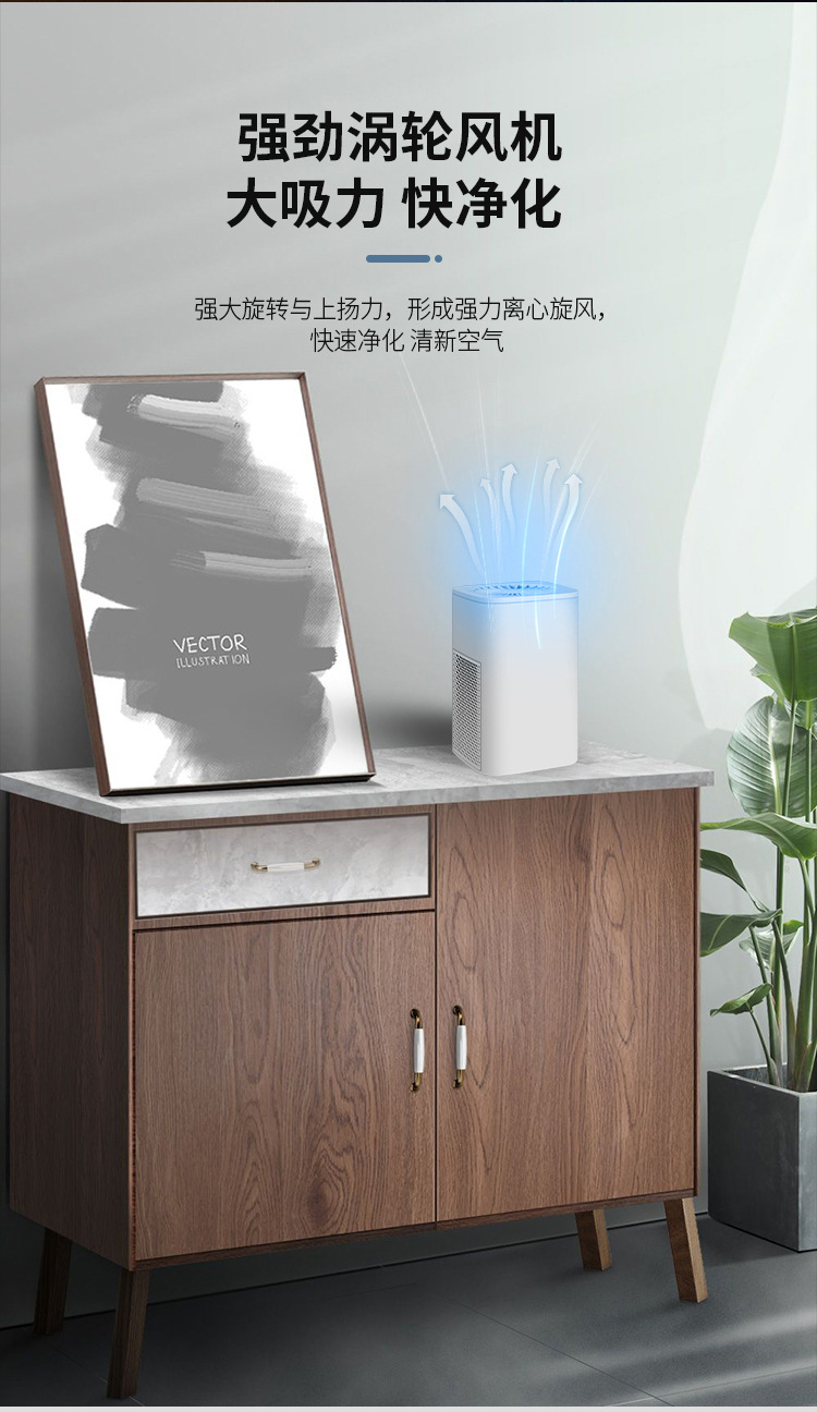 Household Air Purifier, Car-Mounted Indoor Odor Removal, Second-Hand Smoke, Office Desktop, Oil Fume Suction, Pregnant Women Cross-Border