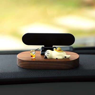 Creative Black Walnut Wood Temporary Parking Number Plate Mobile Phone Moving License Plate Car Ornaments Car Retro Style (Nömrəli dayanma kartı) - belly-catwalnutlemon-teablack-folding-stop-sign