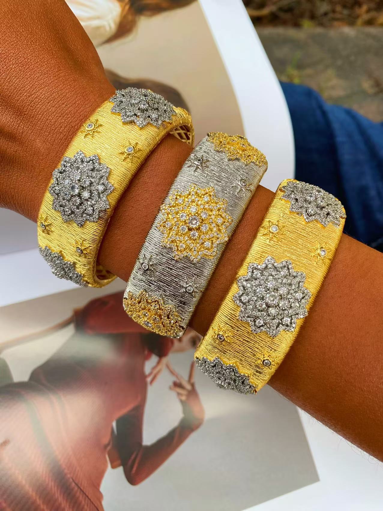 12g Weight Rings, Bangle Classification 1 Piece Quantity Holiday, Daily Occasion Copper Material Geometric Pattern All Seasons Season Women's Gender Plating Design Glam, Classic Style Style Wholesale Jewelry Glam Classic Style Geometric Copper Plating Rings Bangle 9