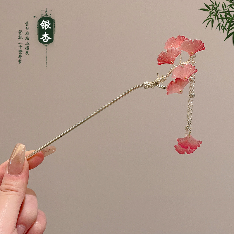 86 ¿ sandía, albaricoque rojo, ramas de hoja, horquillas con borlas - plata (en bolsas)