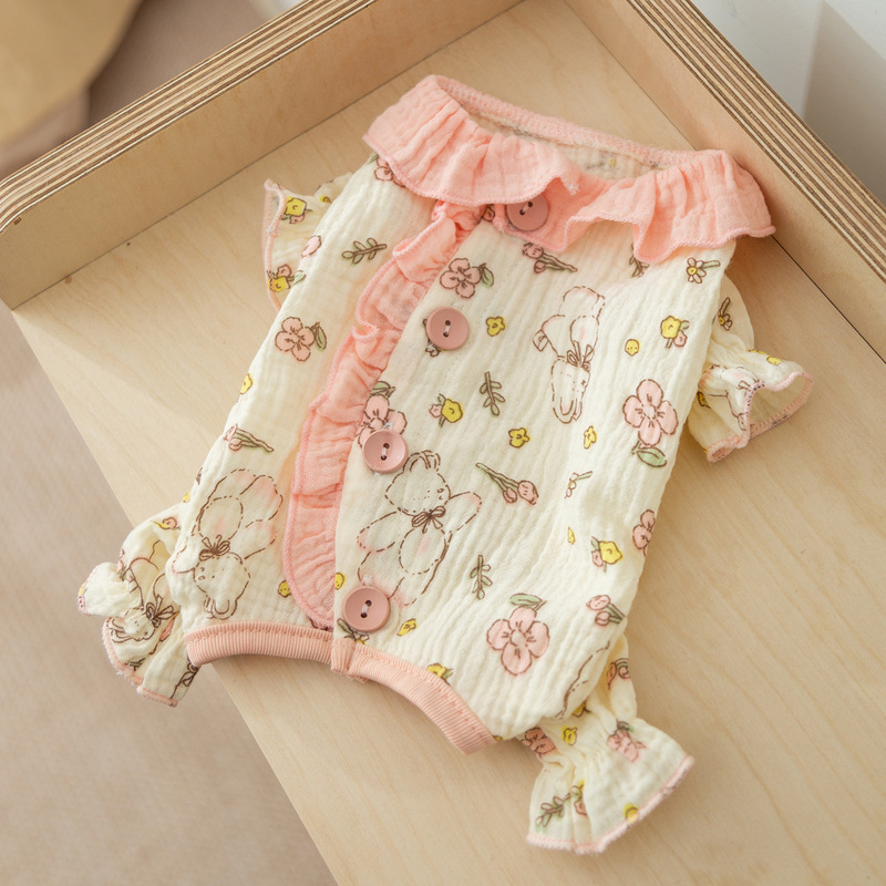 Autumn and Winter Princess Lace Belly-Covering Clothing for Dogs and Cats, Four-Legged Home Clothes, Warm Pet Clothes for Teddy and Ragdoll Cats Autumn and Winter Princess Lace Belly-Covering Clothing for Dogs and Cats, Four-Legged Home Clothes, Warm Pet Clothes for Teddy and Ragdoll Cats