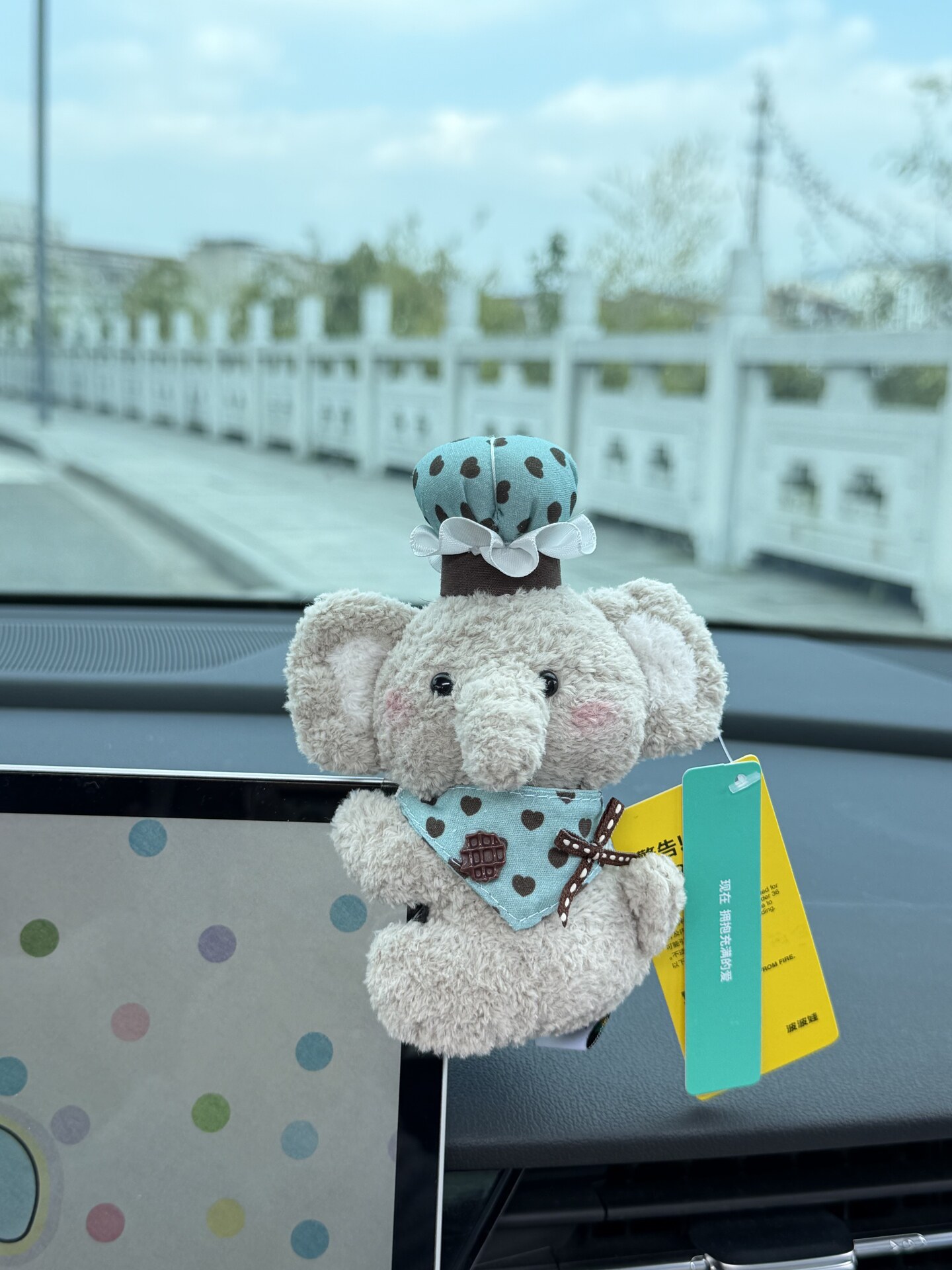 Car decoration cartoon cute plush toy for car dashboard and interior screen decoration for women