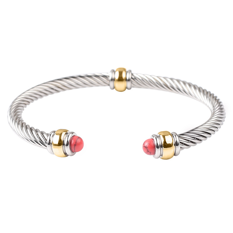 Fashion C Shape Stainless Steel Plating Bangle 1 Piece