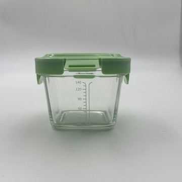 Cuenco de alimentos suplementarios para bebés calentado por microondas, caja de almuerzo con cubierta, huevo al vapor, caja de muestra de alimentos cocinados, caja de vidrio