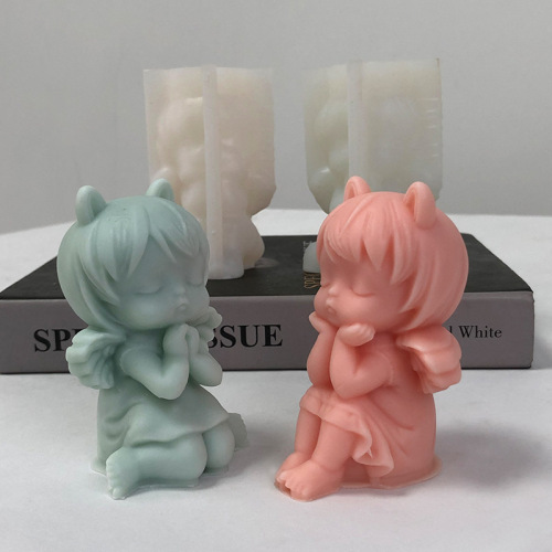 Angel Girl Scented Candle Silicone Mold, DIY Diffuser Stone & Plaster Ornaments, Wish-Granting Little Angel Epoxy Resin Mold
