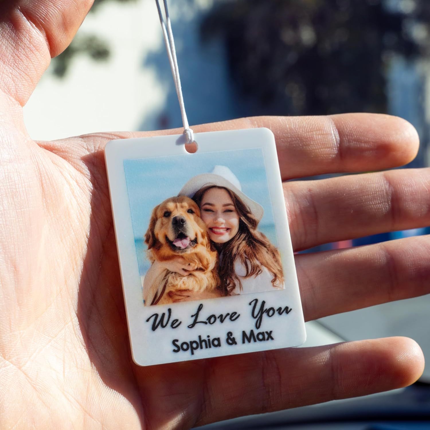 Cross-Border Car Pendant Personalized Photo Car Pendant Rearview Mirror Photo Frame Pendant New Car Gift