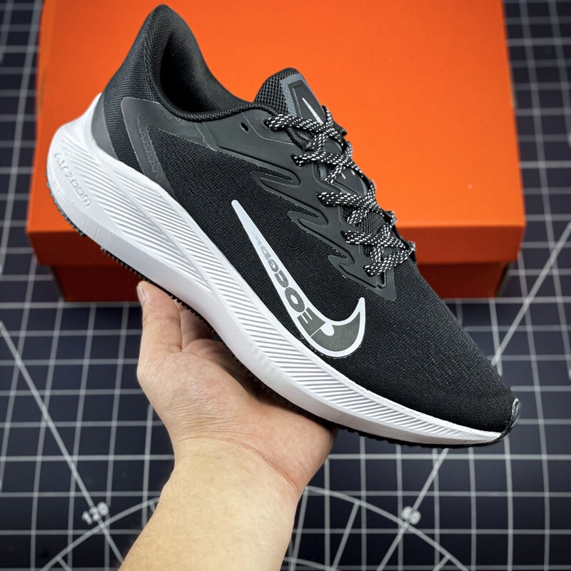 Putian Shoes Naike Men's and Women's Running Shoes Zoom Winflo 7 Lightweight, Plaid, Shock-Absorbing, Non-Slip, Breathable Sports Shoes