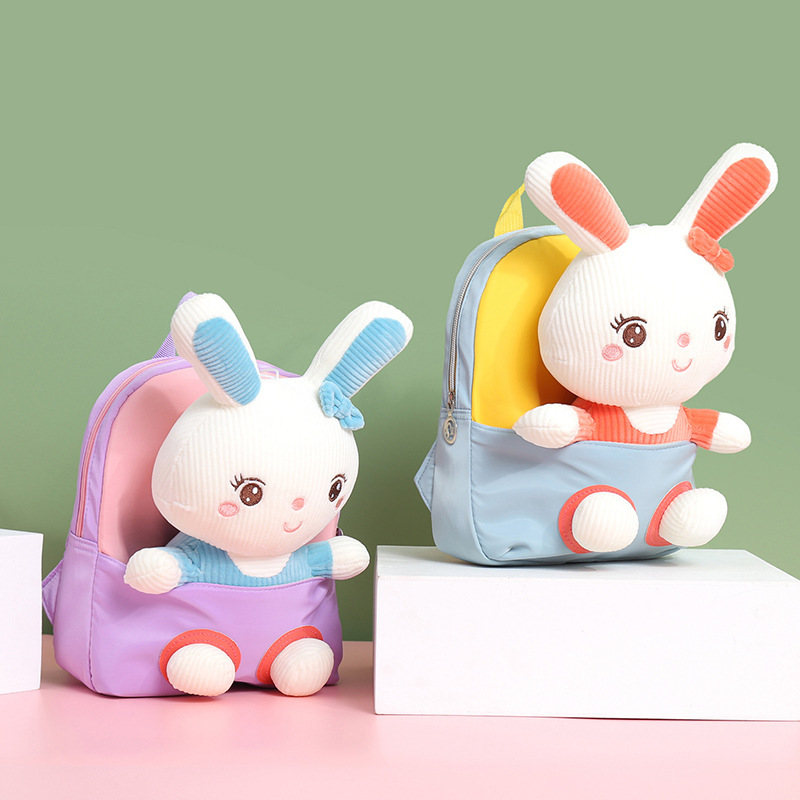 2021 nueva dibujos animados de felpa de los niños pequeña mochila de jardín de infantes bebé mochila ligera niños y niñas mochila de viaje