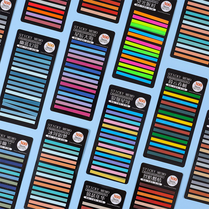 300 sheets of extremely fine transparent post-it notes with sticky index labels, colored high-value pet post-it paper wholesale