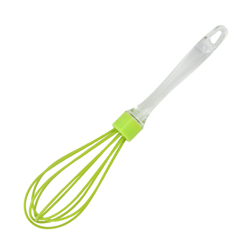 Batidor manual de color, mango de silicona transparente creativo, batidor de crema batida de harina, batidor de espuma