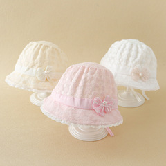 Infant Hat Spring and Summer Thin Model Sunshade Sun Protection Girls Baby Lace Princess Cute Super Adorable Lattice Brim Hat