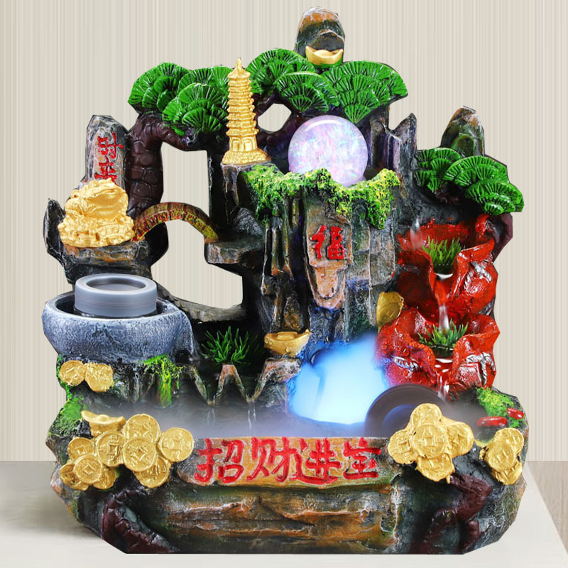 Zhaocai feng shui wheel opening creative gifts office rockery desktop decoration running water ornaments humidifier crafts
