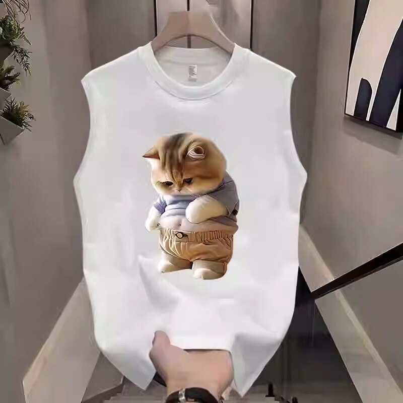Sports Vest Men's Summer Loose Outer Sleeveless T-Shirt American Trendyy Boys Casual Wide Shoulder Vest Top Sports Vest Men's Summer Loose Outer Sleeveless T-Shirt American Trendyy Boys Casual Wide Shoulder Vest Top