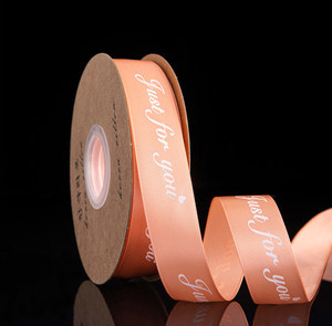 1cm de poliéster personalizado cinta de color sólido flor de regalo de embalaje cinta de impresión de logotipo cinta de impresión