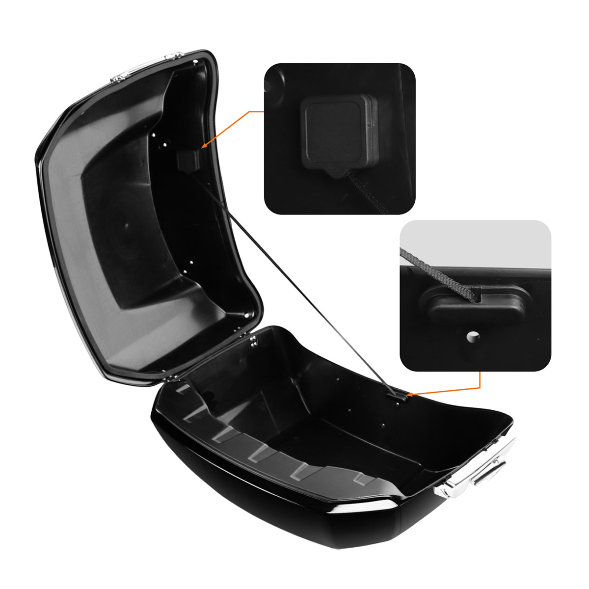 Suitable for Harley-Davidson Street Glide, Road Glide, and CVO models; aftermarket rear luggage rack and storage box for Street Glide and Road Glide models, 24-26 inches