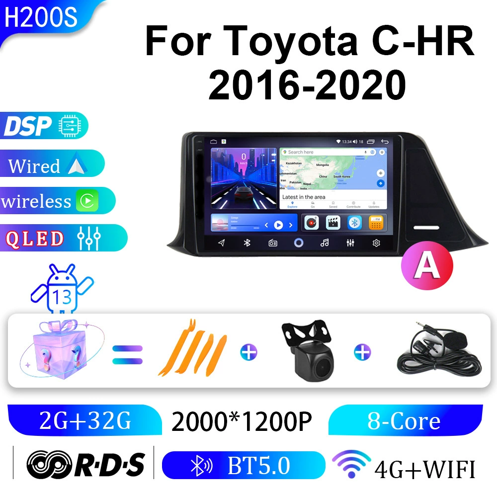 Глобальная поставка для Toyota C-HR 16-20, навигатор с большим экраном Android GPS-навигация, все в одном устройстве