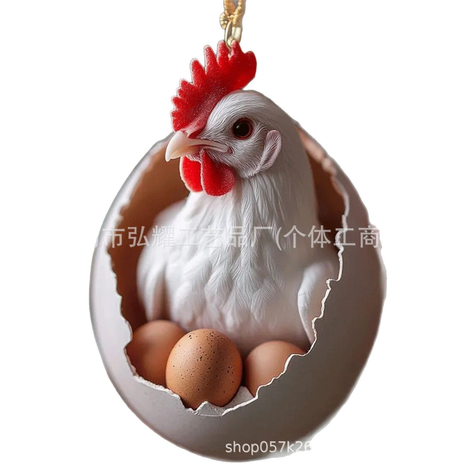 Nuevo acrílico plano transfronterizo para la cáscara de huevo animal de Pascua colgante de automóvil colgante de decoración del día de San Valentín image 5
