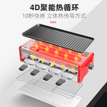 批發雙層電燒烤爐韓式家用不粘烤盤無煙烤肉機室內鐵板燒烤肉功能