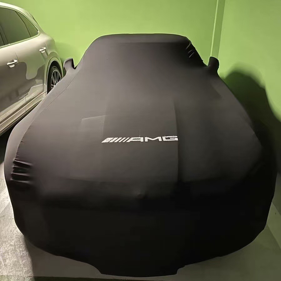 Factory Direct Sales of Elastic Fabric Car Covers for 4S Stores and Car Exhibitions, Dustproof and Heat-Insulating, Retail and Wholesale