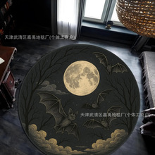 跨境万圣节仿羊绒地毯立体视觉座椅摇椅毯亚马逊temu代发床边毯