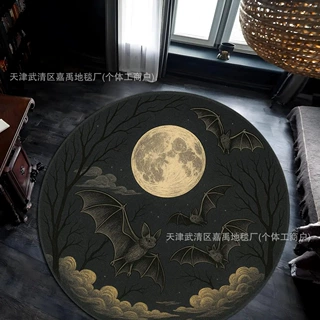 跨境万圣节仿羊绒地毯立体视觉座椅摇椅毯亚马逊temu代发床边毯