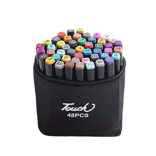 Oil-based painting marker set Touch painting dual-head colored pens, oil-based watercolor markers, 48-color markers